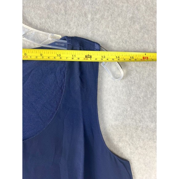 Colleen Lopez Blue Sleeveless Blouse Medium Boat Neck Chic Office Workwear - Picture 5 of 12